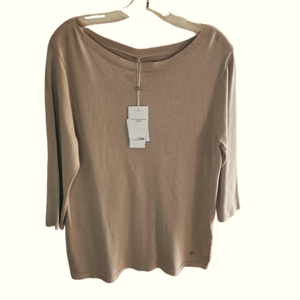 Gerry Weber Fine Knit Women's 3/4 Sleeves Tan Sweater Size 12